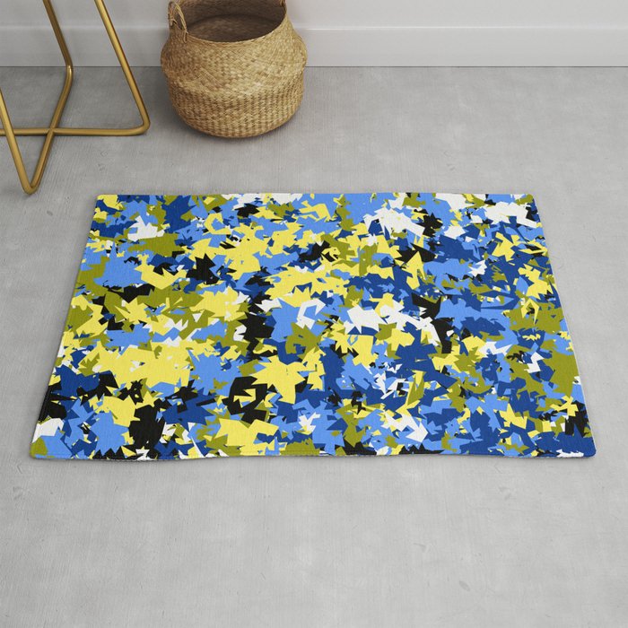 Blue-Yellow camouflage Rug