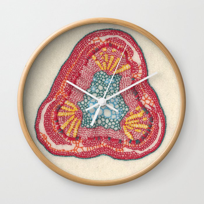 Growing - Glycine (soy) - plant cell embroidery Wall Clock