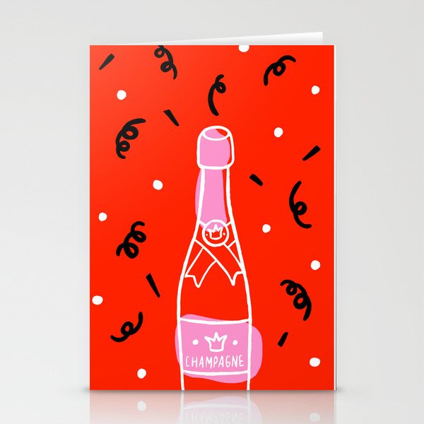 Champagne Bottles Stationery Cards