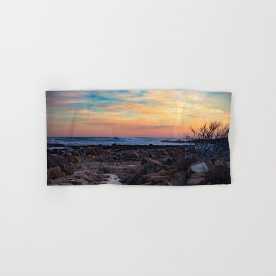 Winter Sunset at Bassrocks Hand & Bath Towel