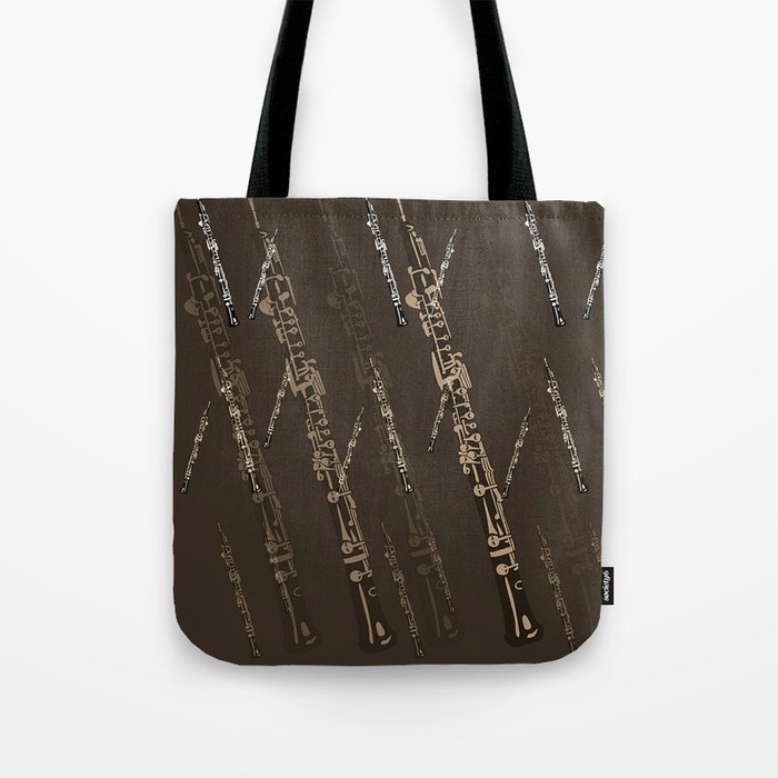 Oboe Pattern in Brown Tote Bag