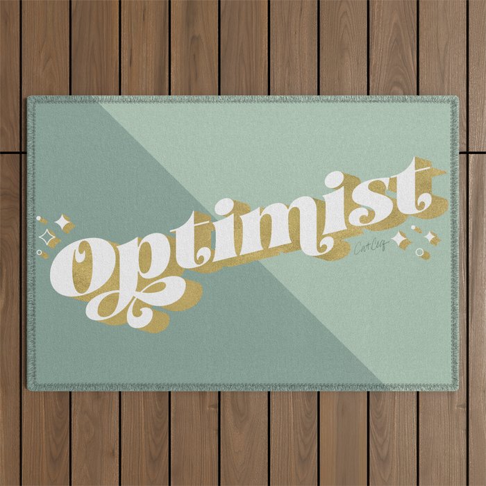 Optimist – Mint & Gold Outdoor Rug