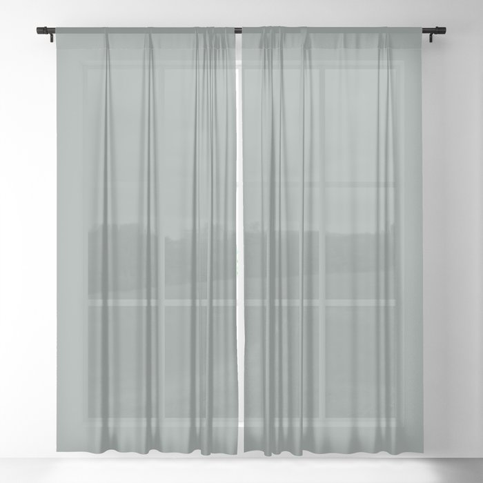 SLATE GRAY SOLID COLOR Sheer Curtain