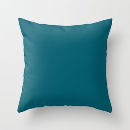 Oceanside Solid Color Dark Aqua Blue Throw Pillow