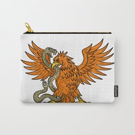 Golden Eagle Grappling Rattlesnake Drawing Carry-All Pouch