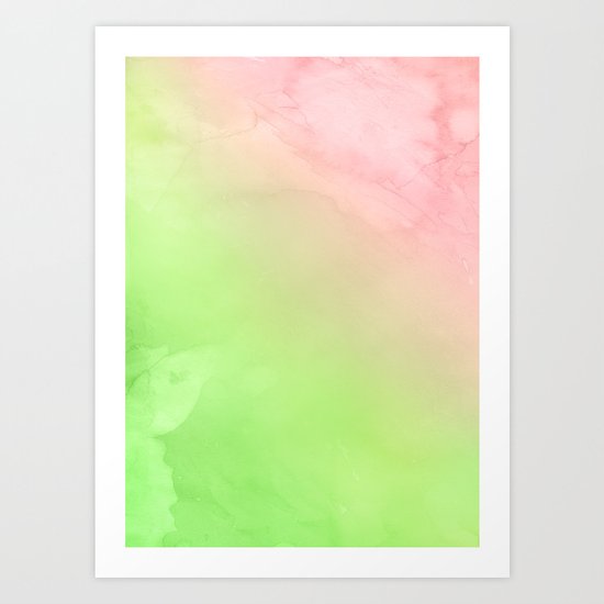 Greenery and Rose Quartz Art Print