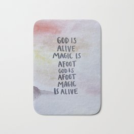 God Is Alive Bath Mat | Painting, Watercolor 