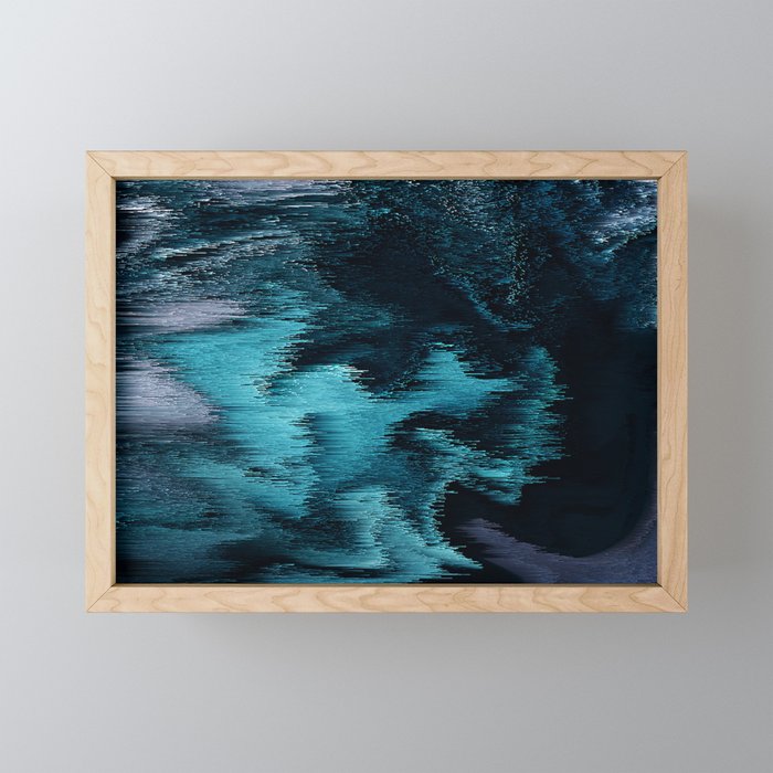 Abstract Pixel Sorting Swirls Framed Mini Art Print