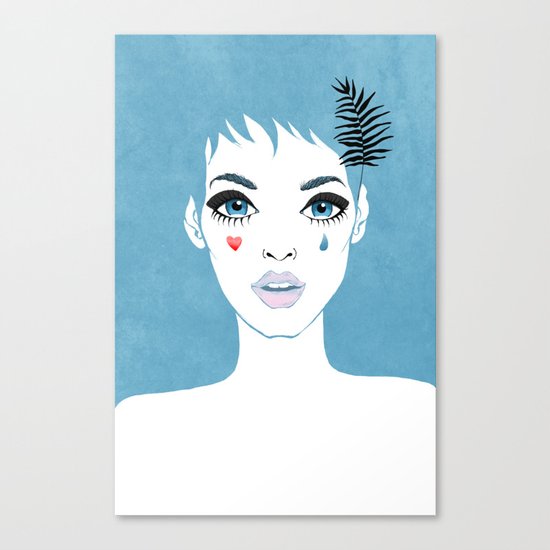 Сrying girl Canvas Print