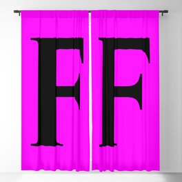F MONOGRAM (BLACK & FUCHSIA) Blackout Curtain