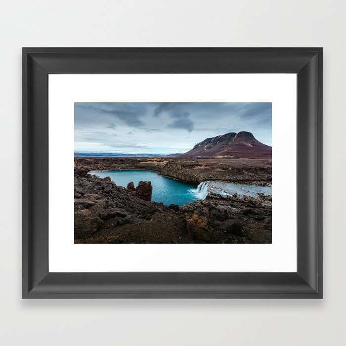 Lake Mountain sky blue Framed Art Print