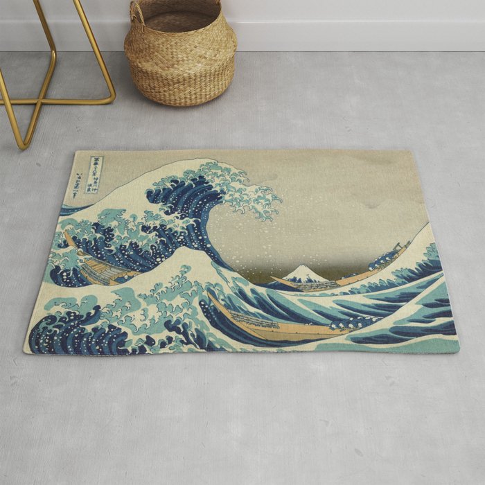 Great Wave Off Kanagawa (Kanagawa oki nami-ura or 神奈川沖浪裏) Rug
