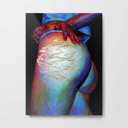 Golden Metal Print | Ass, Stretchmarks, Feminism, Colorful, Surrealism, Sexual, Realism, Booty, Female, Butt 