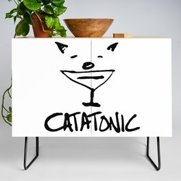 Catatonic - Funny Cat Meme Credenza