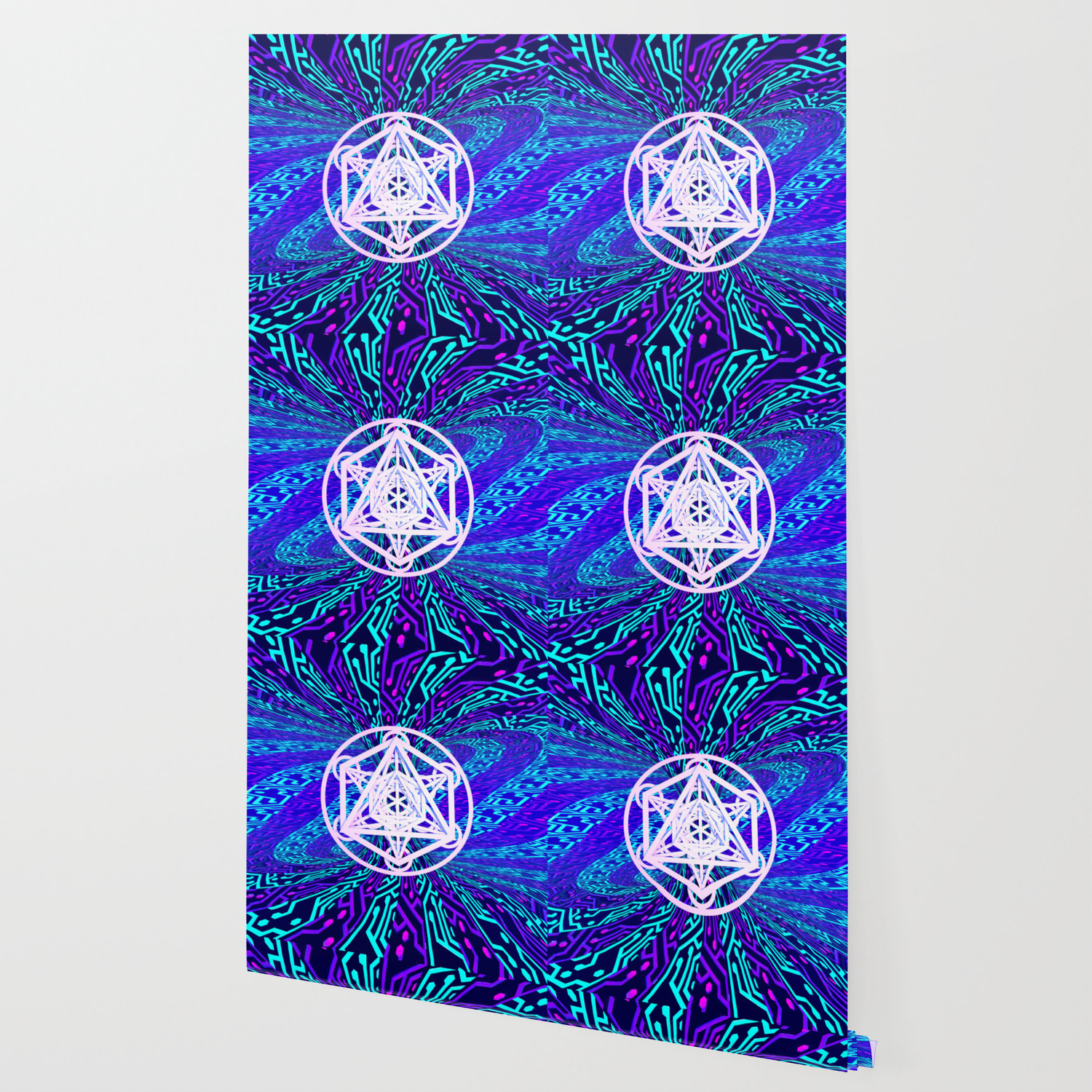 Metatron S Cube Torus Wallpaper By Hypnagogist Society6