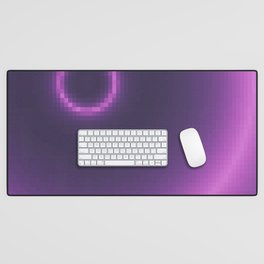 Neon Light Pixels Desk Mat