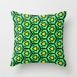 Spring brilliance. Modern, abstract, geometric pattern in bright green, light green, turquoise, yellow, black Throw Pillow