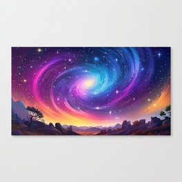 Galaxy Sky At Desert Paradise Somewhere In The Universe Canvas Print