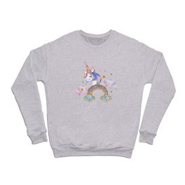 Rainbow Unicorn and Rainbow Crewneck Sweatshirt