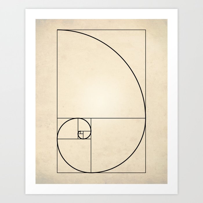 Fibonacci Spiral Art Print Art Print