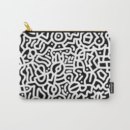White on Black Doodles Carry-All Pouch