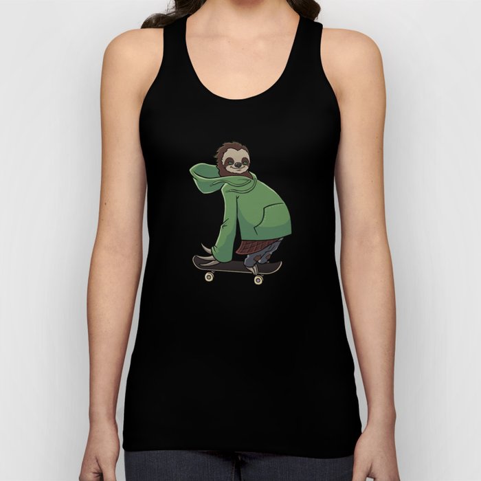 Sloth Skateboarding Tank Top