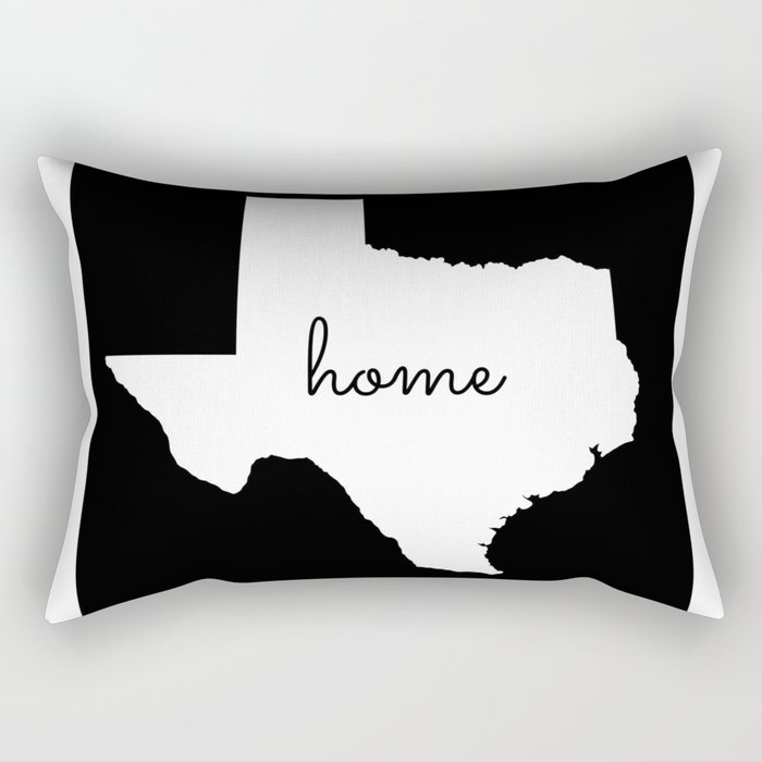 Texas Home State Map Cursive Print Rectangular Pillow