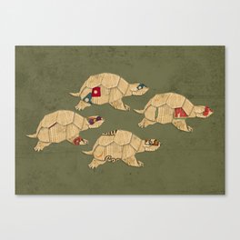 Heroes in a pizza box... Turtle Power! Canvas Print