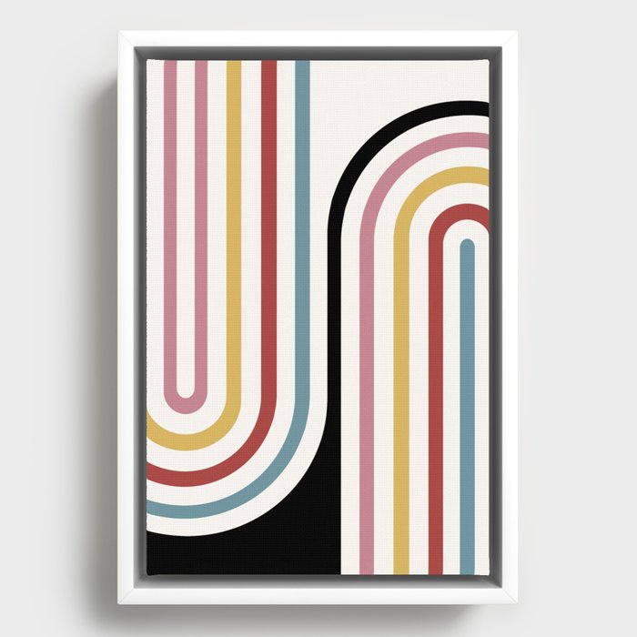 Bold Curvature Stripes XX Framed Canvas