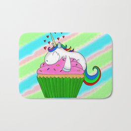 Chibi Unicorn cupcake Bath Mat
