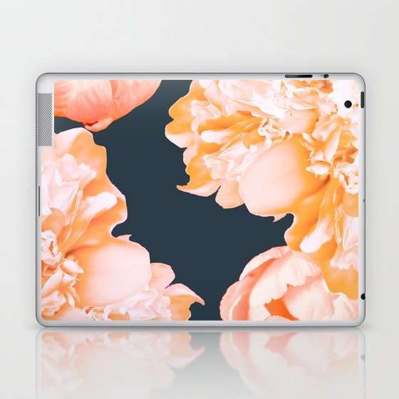 Peach Colored Flowers Dark Background #decor #society6 #buyart Laptop & iPad Skin