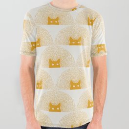Good Meowning Pattern All Over Graphic Tee