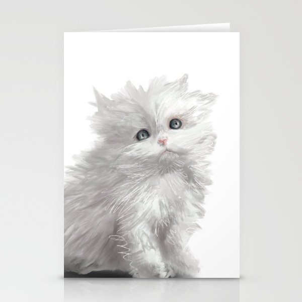 Fluffy White Cat Stationery Cards