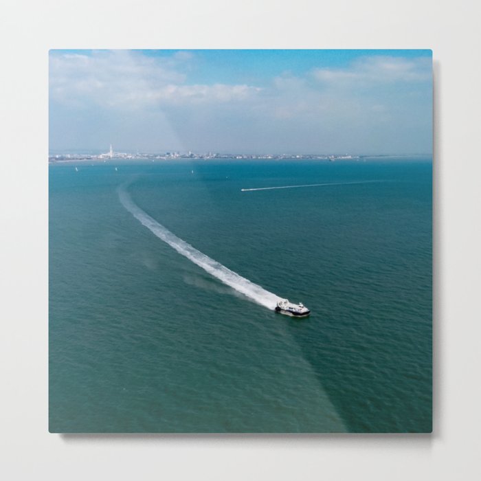 Hovercraft Racing from Portsmouth to the Isle of Wight Metal Print