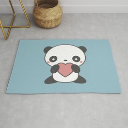 Kawaii Cute Panda Bear Rug | Funnypanda, Cutepanda, Painting, Happy, Babypanda, Whimsicalpanda, Chibipanda, Kawaiipanda, Chibi, Adorable 