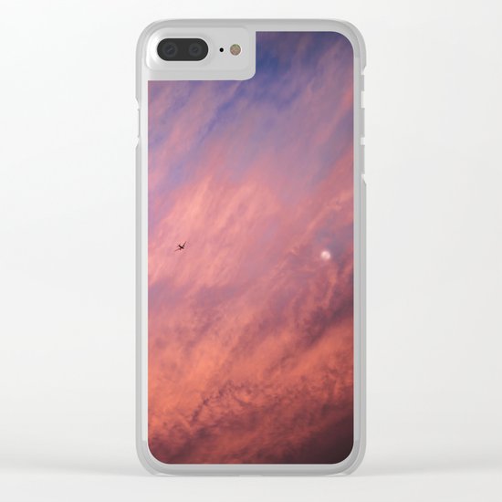 When a sunset meets the moon Clear iPhone Case