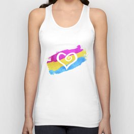 Pan heart - LGBTQ pride flag Unisex Tank Top