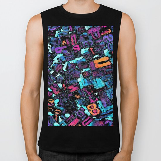 Pop Art Typeset Biker Tank
