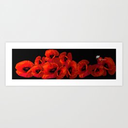 ELEVEN RED POPPIES Art Print | Nature, Digital, Mixed Media, Painting 