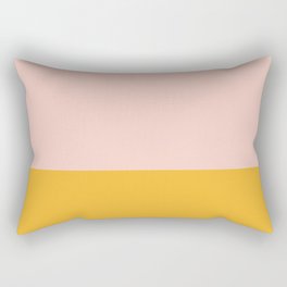 Color Block Blush Pink Mustard Yellow Rectangular Pillow