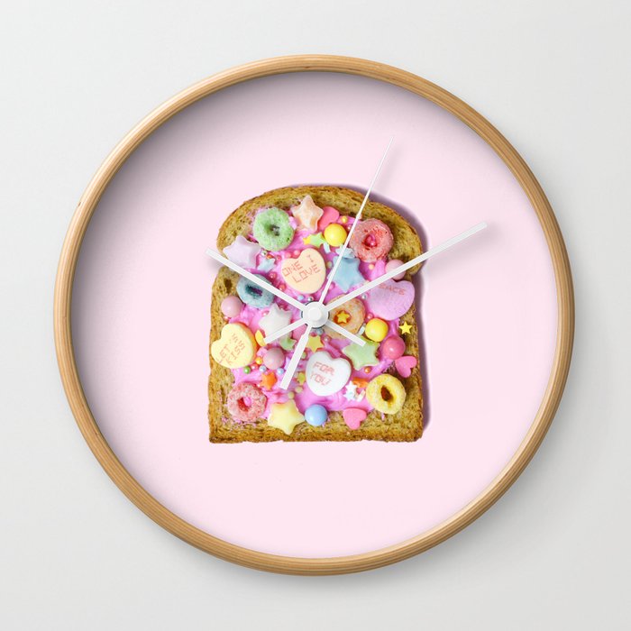 Pink Sugar Toast Wall Clock