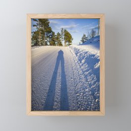 Winter shadow Framed Mini Art Print