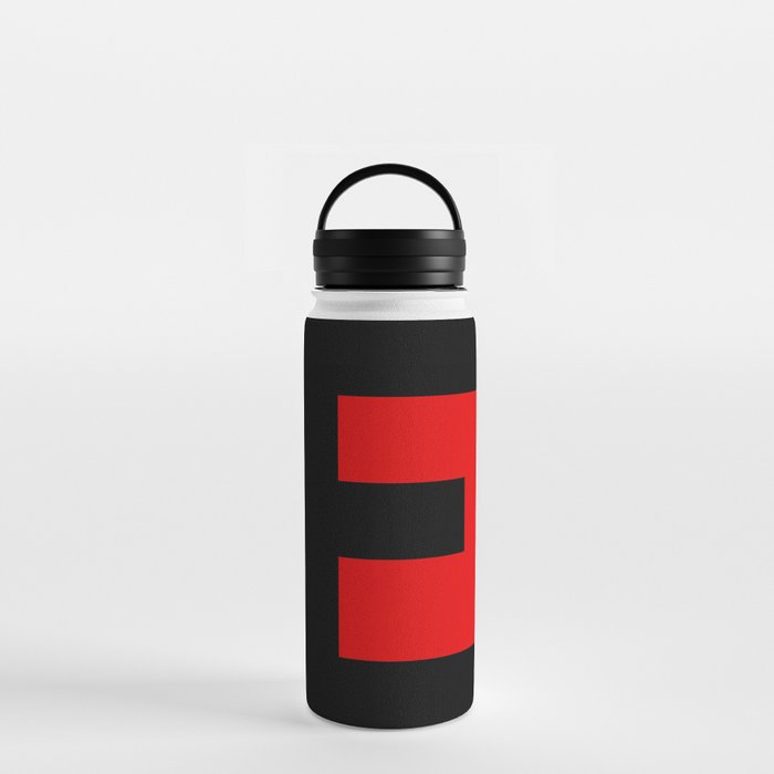 Letter E (Black & Red) Water Bottle