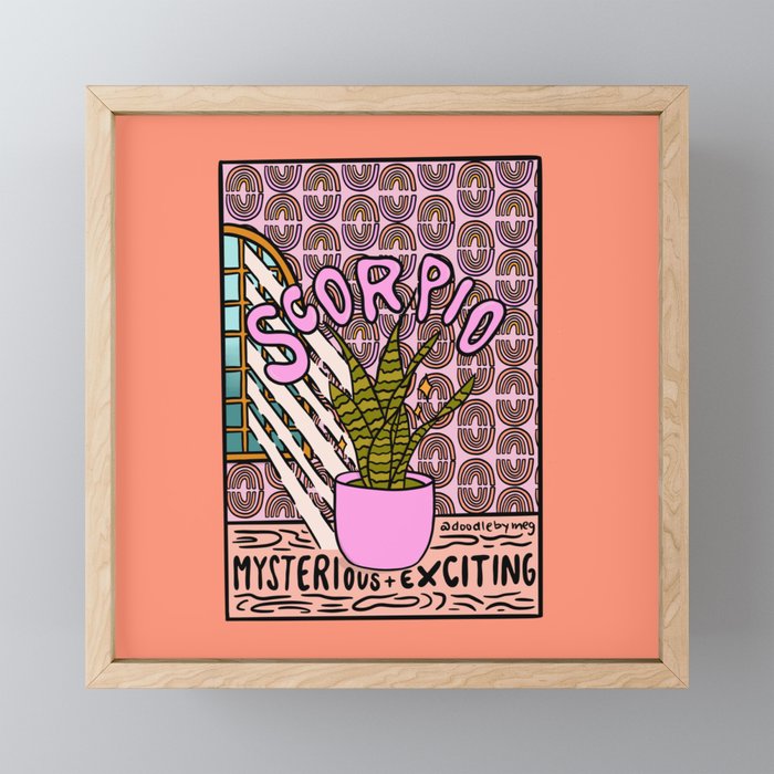 Scorpio Plant Framed Mini Art Print