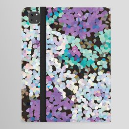 Abstract Modern Floral Crystal Pattern in Light Purple and Aqua Green iPad Folio Case