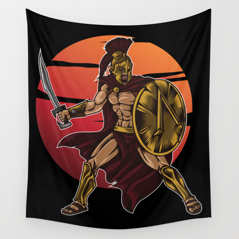 Spartan Warrior Sparta Greek Fighter Sword Power Wall Tapestry