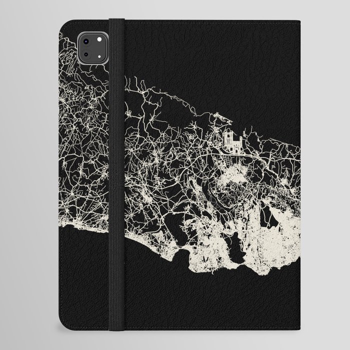 Istanbul, Turkey - Black and White City Map - Aesthetic iPad Folio Case