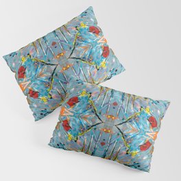 Turquoise And Red Acrylic Diamond Seamless Pattern Pillow Sham