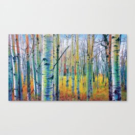 Aspen Trees in the Fall Canvas Print