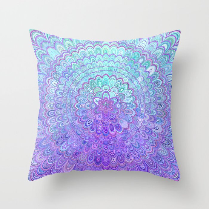 Light Blue and Purple Throw Pillow 